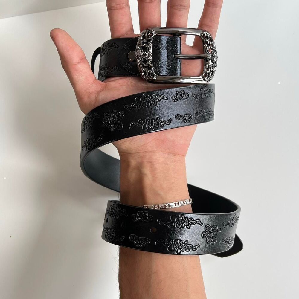 y2k style american western floral design black belt